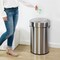 Hls Commercial 17 gal Round Indoor Metal Can, Silver, Swing Top, Stainless Steel, 15.83 in HLS17FTS - alternate 3